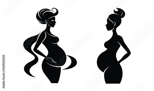 silhouette of pregnant woman