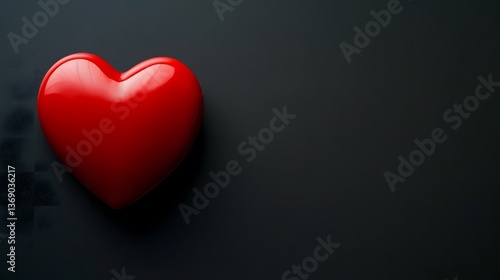 Wallpaper Mural Red Heart on Black: A Minimalist Symbol of Emotion and Simplicity Torontodigital.ca