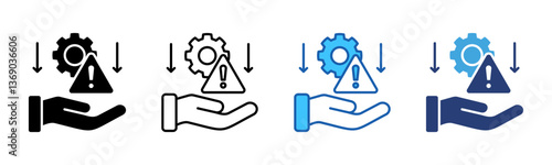 Risk icon sheet multiple style collection