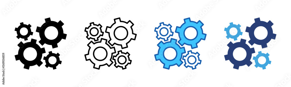 Integration icon sheet multiple style collection Integration icon sheet multiple style collection