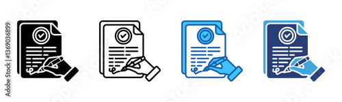 Agreement icon sheet multiple style collection