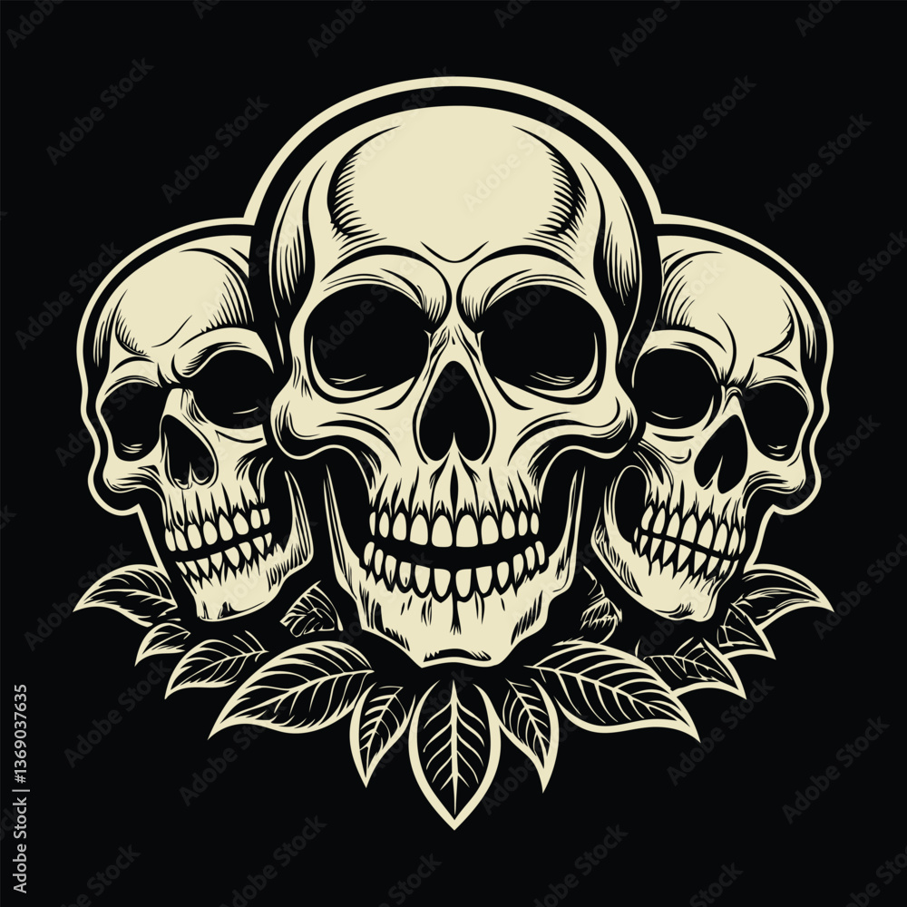 Fototapeta premium skull on black background