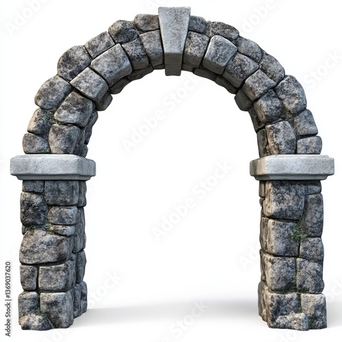 Stone archway isolated on White background