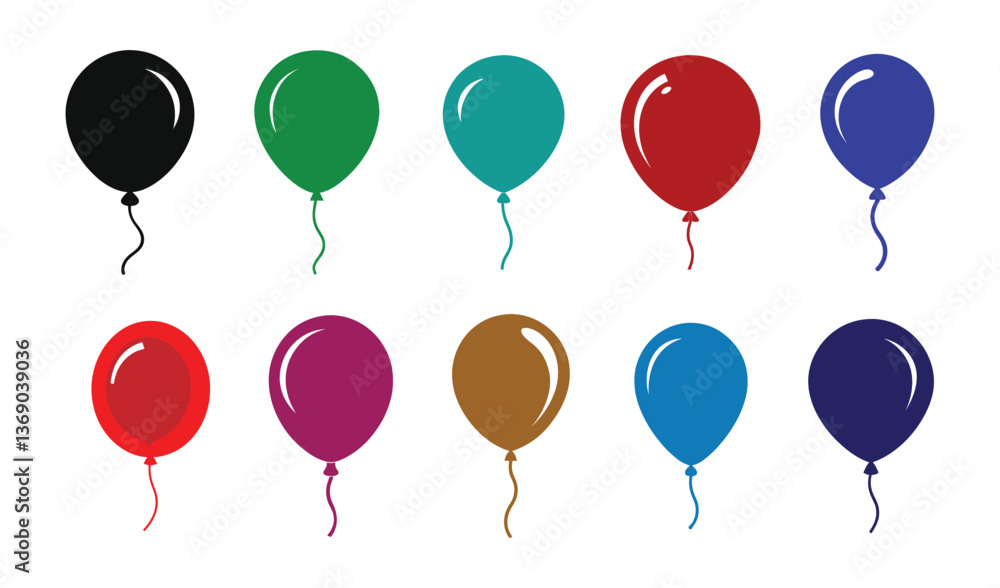set of colorful balloons set of colorful balloons