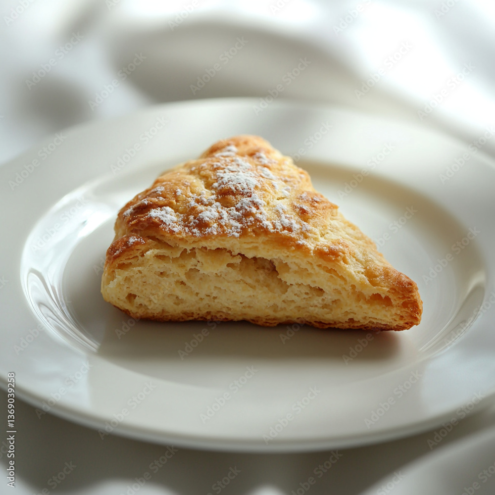 Freshly Baked Scone on a White Plate Freshly Baked Scone on a White Plate