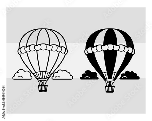 hot air balloon svg, hot air balloon svg cutting file, hot air balloon silhouette, fire balloon svg, Balloon Rides Svg, hot air balloon Cartoon, hot air balloon Monogram, Split Monogram,