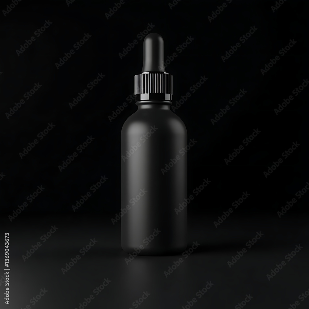 Modern Elegance Dropper in Soft Light, Black Background Modern Elegance Dropper in Soft Light, Black Background