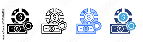 Money Management icon sheet multiple style collection
