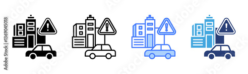 Risk icon sheet multiple style collection
