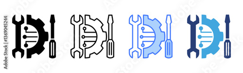 Engineering icon sheet multiple style collection