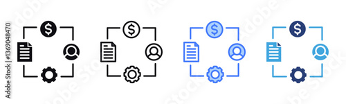 Value Chain icon sheet multiple style collection