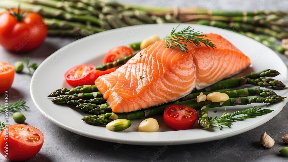 A white plate featuring a portion of grilled salmon topped with sesame seeds, A white plate featuring a portion of grilled salmon topped with sesame seeds,
