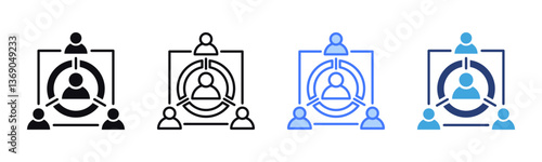 Collaboration icon sheet multiple style collection