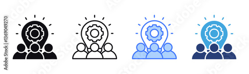 Teamwork icon sheet multiple style collection