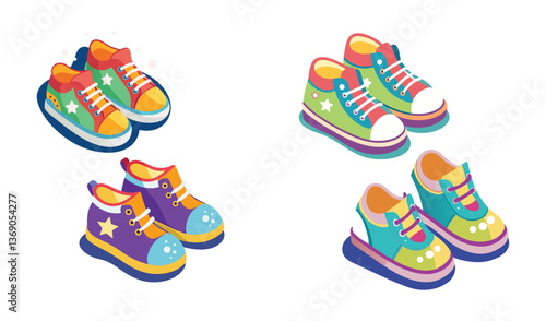 colorful flip flops vector