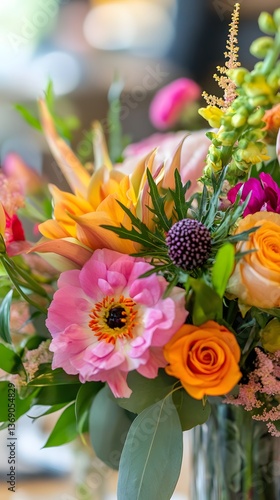 Wallpaper Mural Vibrant floral bouquet, close-up Torontodigital.ca