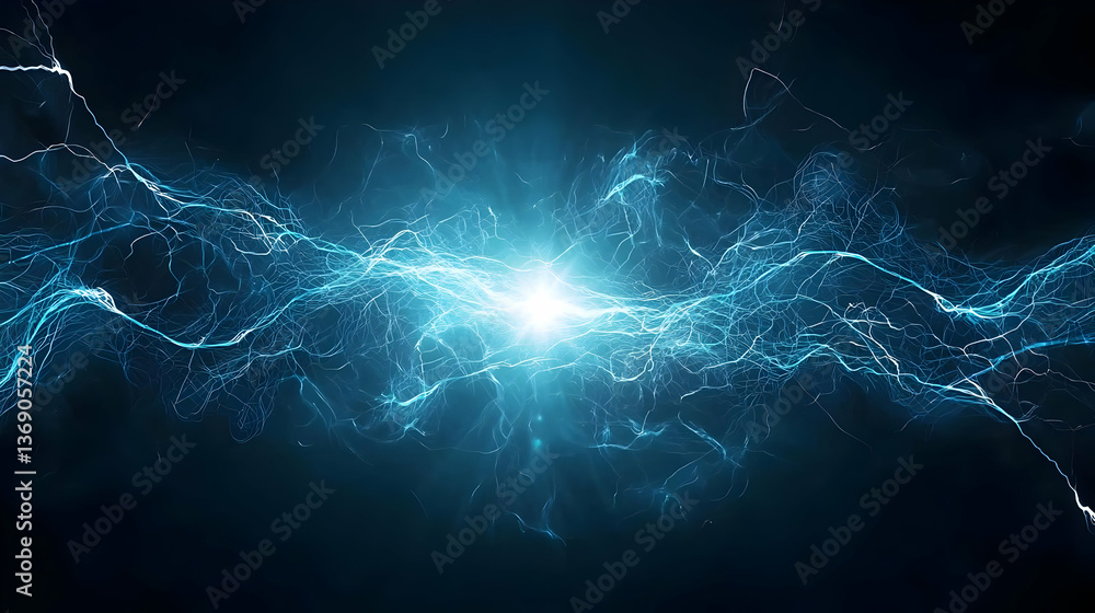 Fototapeta premium Abstract Blue Light Particles Background Design
