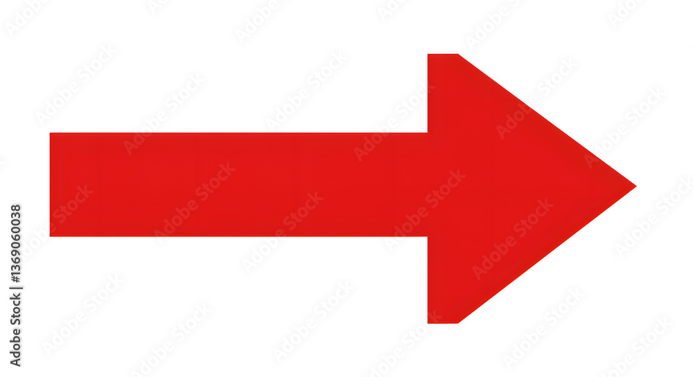 Red arrow on white background Red arrow on white background