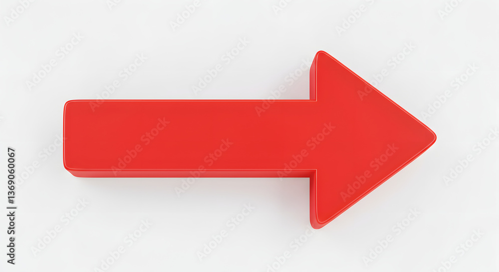 Red arrow on white background Red arrow on white background