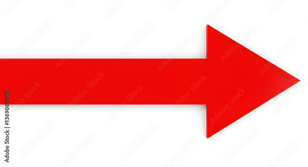 Red arrow on white background Red arrow on white background