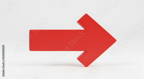 Red arrow on white background