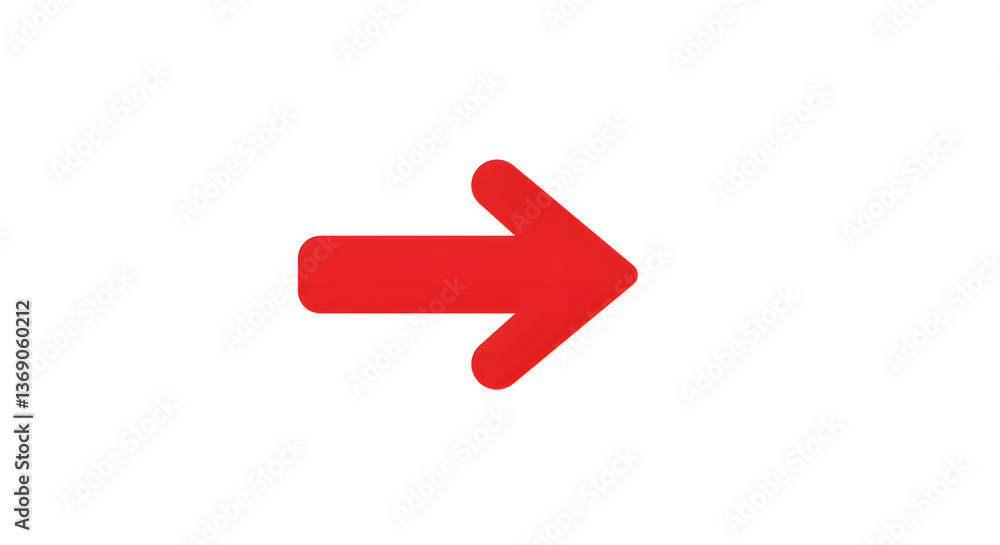 Red arrow on white background Red arrow on white background