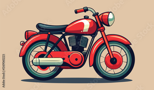 red motorcycle isolated on white