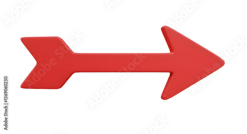 Red arrow on white background