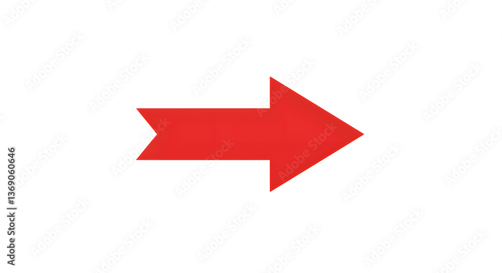 Red arrow on white background Red arrow on white background