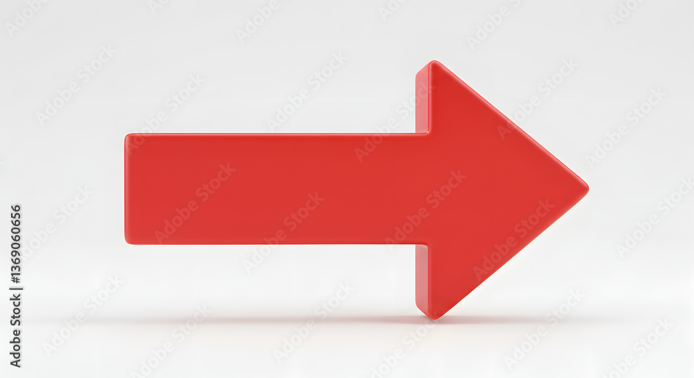 Red arrow on white background Red arrow on white background
