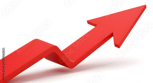 Red arrow on white background