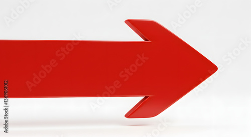 Red arrow on white background