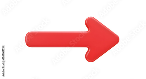 Red arrow on white background