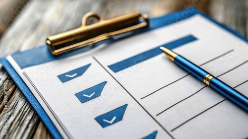 Wallpaper Mural Business planning checklist on a clipboard with a pen resting on top. Torontodigital.ca