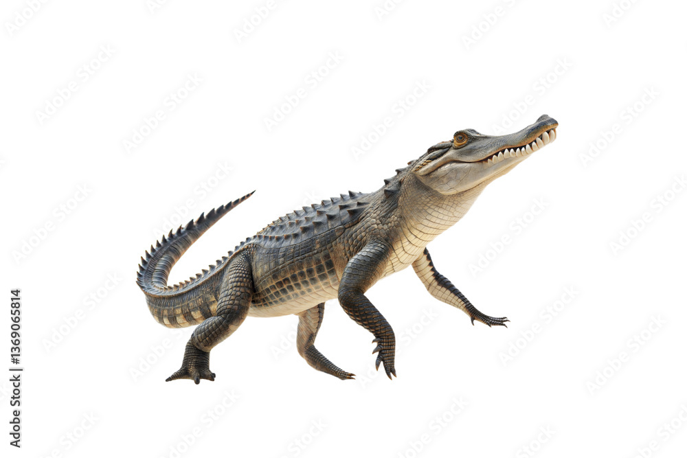 Fototapeta premium Crocodile isolated on transparent png background