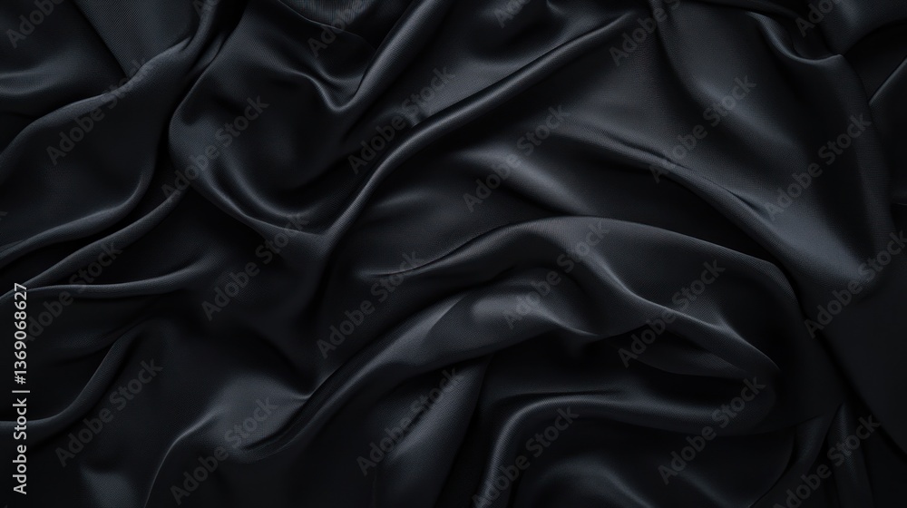 Fototapeta premium Elegant Black Satin Fabric