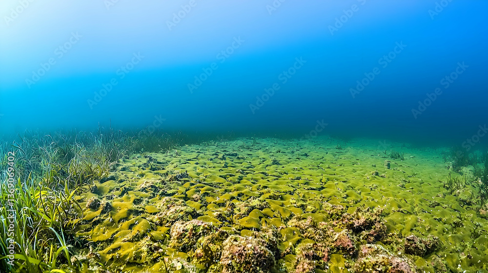 Fototapeta premium Underwater Seabed Landscape Panorama