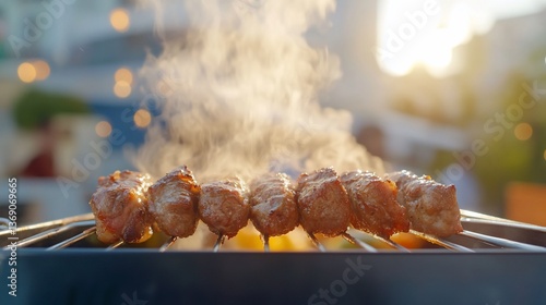 Delicious Grilled Meat Skewers BBQ Summer Food