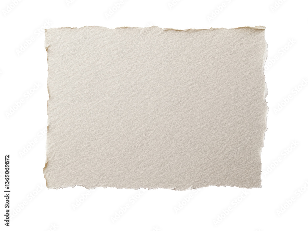 Obraz premium Torn Edge Blank Paper Sheet on White Background for Creative Design and Art Projects