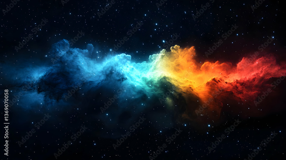 Obraz premium Colorful Nebula In Deep Space