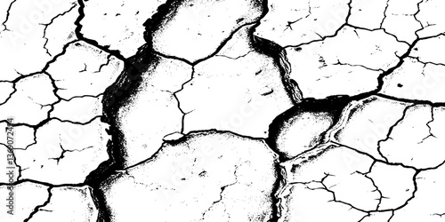 Black and white grainy halftone texture. Dust overlay textured scratched glitch effect for design vector Distress Grunge Texture. Seamless Pattern. Halftone Old, Retro Background. Broken, Cracked.  