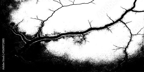 Black and white grainy halftone texture. Dust overlay textured scratched glitch effect for design vector Distress Grunge Texture. Seamless Pattern. Halftone Old, Retro Background. Broken, Cracked.  