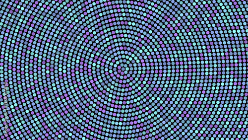 Obraz na płótnie Neon dots abstract background. Dotted halftone backdrop. Vector template for your creative designs. w salonie