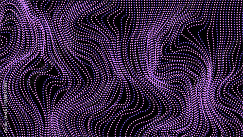 Obraz na płótnie Neon dots abstract background. Dotted wavy backdrop. Vector template for your creative designs. w salonie