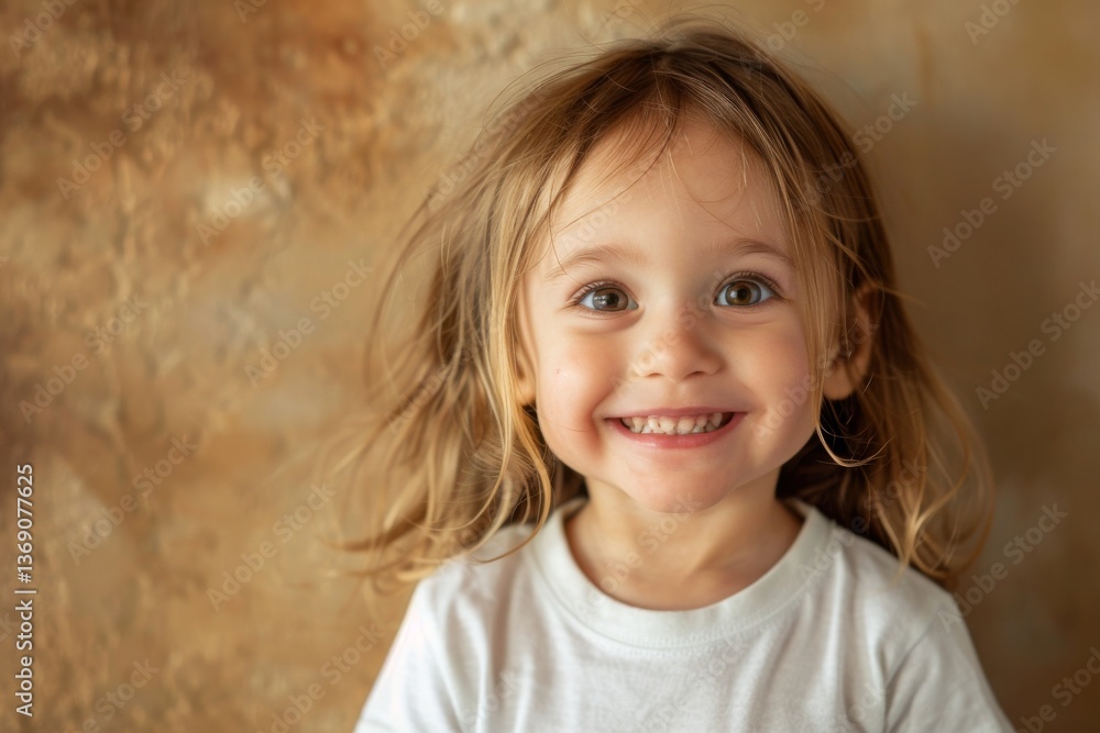 Cheerful little girl smiling brightly Cheerful little girl smiling brightly