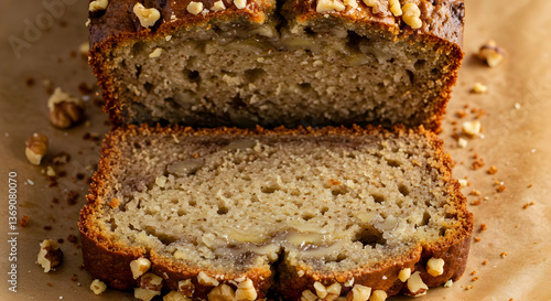 Wallpaper Mural Sliced Banana Nut Bread On Parchment Paper Torontodigital.ca