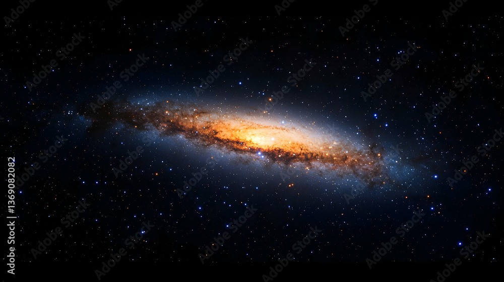 Fototapeta premium Spiral Galaxy In Deep Space With Stars