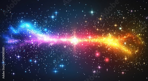 Wallpaper Mural A vibrant and colorful depiction of stars within outer space Torontodigital.ca