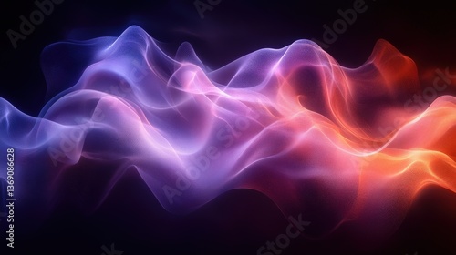 Wallpaper Mural Ethereal Abstract Waves in Soft Purple and Orange Hues Torontodigital.ca