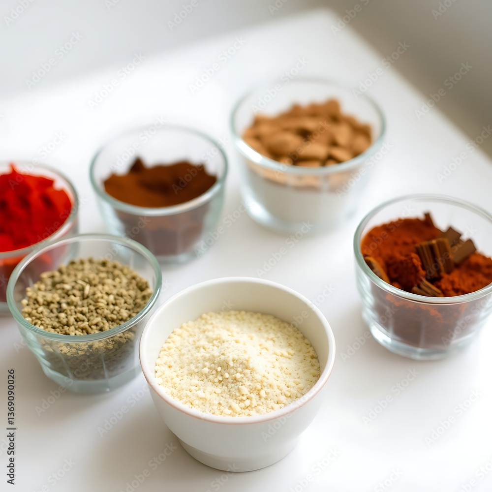 spices and herbs on white spices and herbs on white